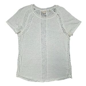Rebecca Taylor- Linen and Lace Blouse- style #215303B107- Large- Like new!!‎
